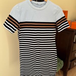 Alexander Wang Black and Brown Striped dress